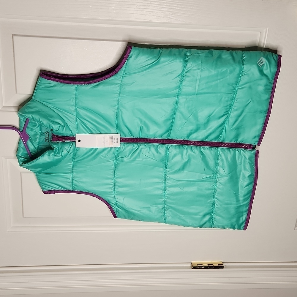Zelos Girls Seafoam Purple Puffer Vest Size L NWT - Picture 2 of 10